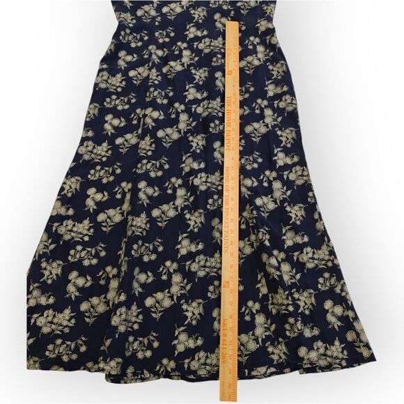 Chaus 100% Silk Blue A-line Midi Dress with Short Sleeves for Casual Wear 12 - Picture 4 of 7